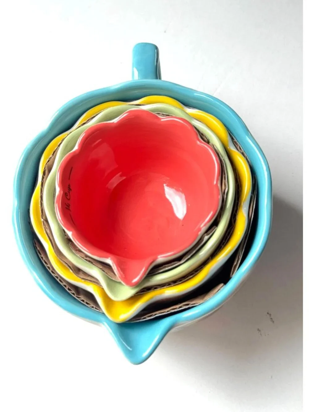 The Pioneer Woman Floral Ceramic Measuring Cup Set Nested Design